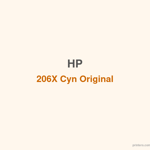 HP 206X Cyn Original LaserJet Toner Cartridge - 香港原裝行貨 Printers.com.hk