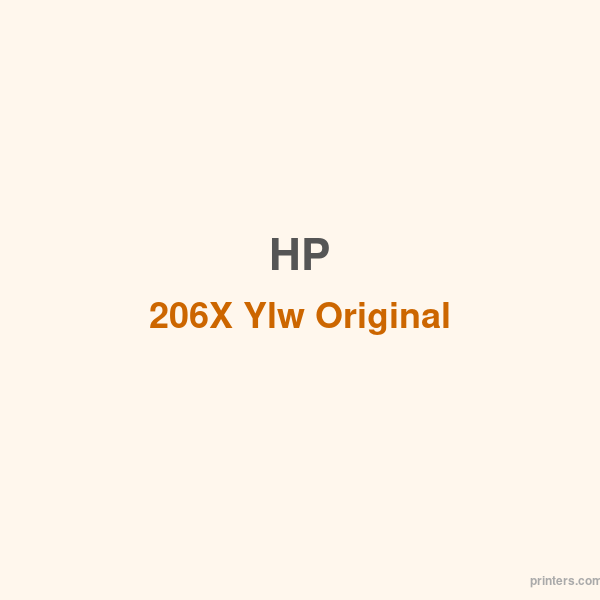 HP 206X Ylw Original LaserJet Toner Cartridge - 香港原裝行貨 Printers.com.hk