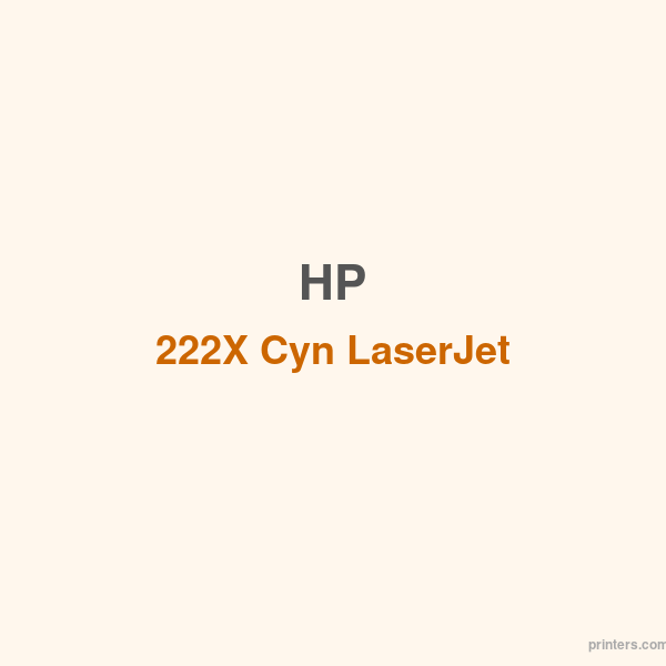 HP 222X Cyn LaserJet Toner Cartridge - 香港原裝行貨 Printers.com.hk