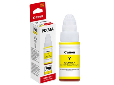 Canon GI-790 Y 原廠黃色墨水瓶 - 香港原裝行貨 Printers.com.hk