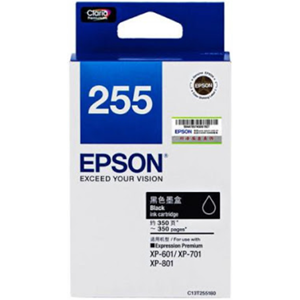 Epson 255 黑色原廠墨水盒 - 香港原裝行貨 Printers.com.hk