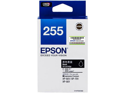 Epson 255 黑色原廠墨水盒 - 香港原裝行貨 Printers.com.hk