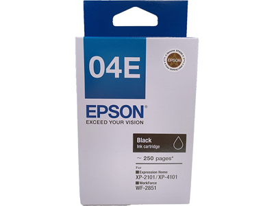 Epson 04E 黑色原廠墨水盒 - 香港原裝行貨 Printers.com.hk
