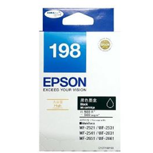 Epson 198 黑色原廠墨水盒 (高用量) - 香港原裝行貨 Printers.com.hk