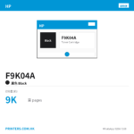 F9K04A - HP F9K04A HP 745 300-ml Photo Black Ink Cartridge