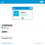 CM994A - HP CM994A HP 761 400ml Cyan Ink Cartridge